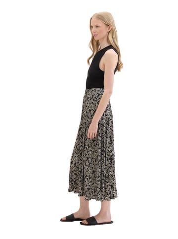 Tom Tailor Kleid in Schwarz/ Creme