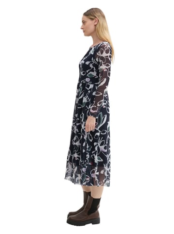Tom Tailor Kleid in Dunkelblau/ Weiß