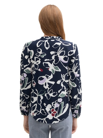 Tom Tailor Blouse donkerblauw/wit