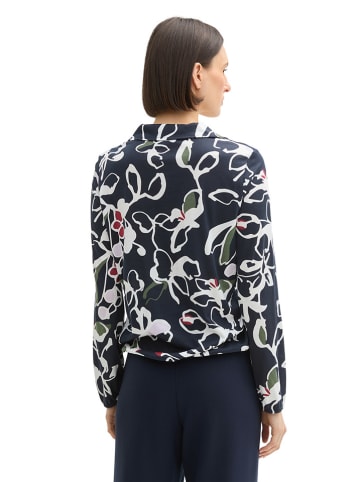 Tom Tailor Blouse donkerblauw/wit