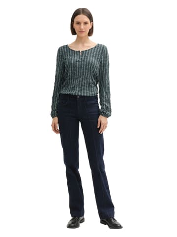 Tom Tailor Bluse in Dunkelblau/ Grün