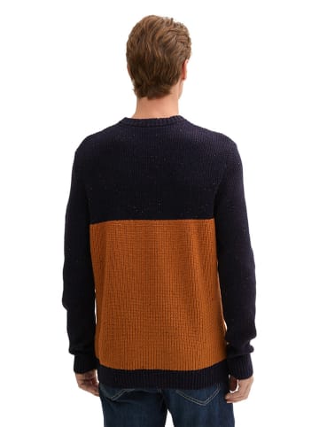 Tom Tailor Sweter w kolorze granatowo-pomarańczowym