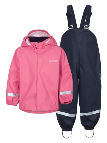 Didriksons 2tlg. Regenoutfit "Slaskeman" in Pink/ Dunkelblau