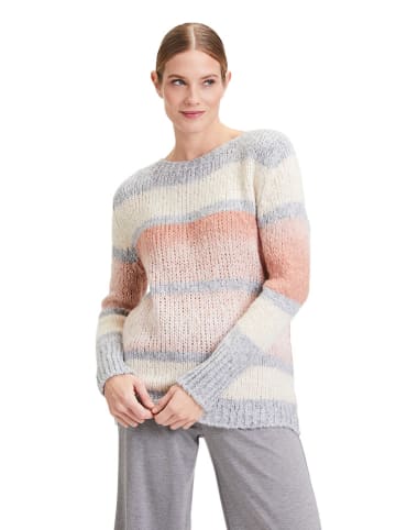CARTOON Pullover in Grau/ Rot