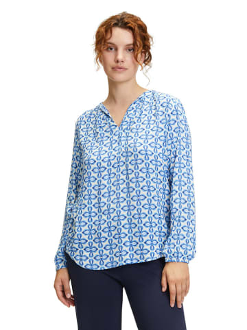 CARTOON Bluse in Blau/ Creme
