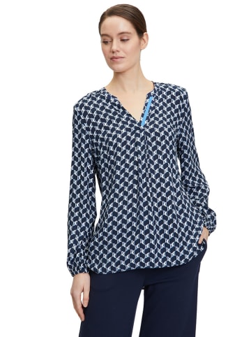 CARTOON Bluse in Dunkelblau/ Weiß