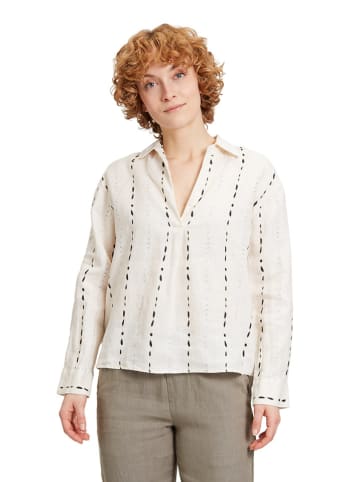 CARTOON Leinen-Bluse in Creme/ Schwarz