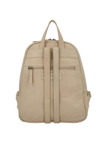 HIDE & STITCHES Leder-Rucksack "Daydreamer" in Beige - (B)23,5 x (H)25,5 x (T)8,5 cm