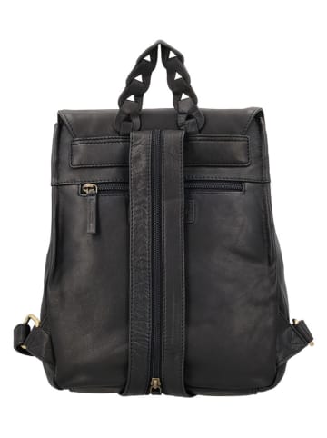 HIDE & STITCHES Leren rugzak zwart - (B)25 x (H)32 x (D)12 cm