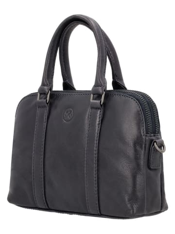 HIDE & STITCHES Leren handtas "Porto" zwart - (B)21 x (H)15 x (D)6 cm