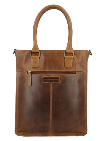 HIDE & STITCHES Leren handtas "Next Navajo" lichtbruin - (B)30,5 x (H)39 x (D)9,5 cm