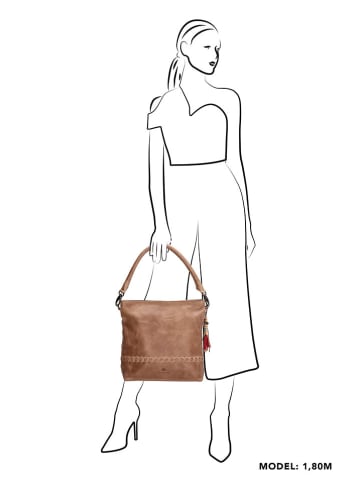 micmacbags Skórzana torebka w kolorze jasnobrązowym - 31 x 30 x 12 cm