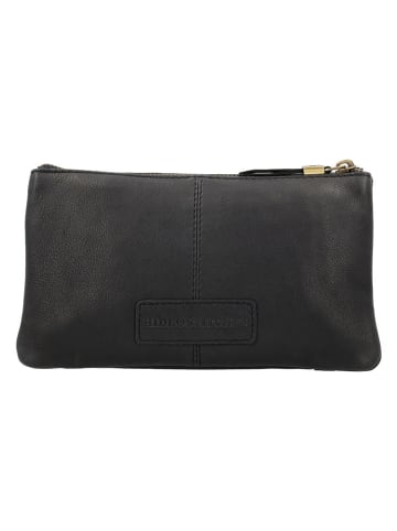 HIDE & STITCHES Leder-Umhängetasche in Schwarz - (B)21 x (H)12 x (T)2 cm