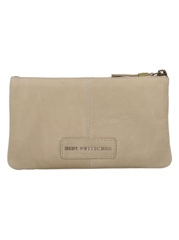 HIDE & STITCHES Leder-Umhängetasche in Beige - (B)21 x (H)12 x (T)2 cm