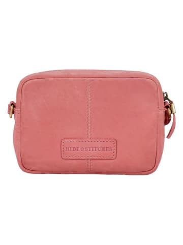 HIDE & STITCHES Leder-Umhängetasche in Pink - (B)20 x (H)17 x (T)5 cm