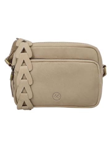 HIDE & STITCHES Leren schoudertas beige - (B)20 x (H)17 x (D)5 cm