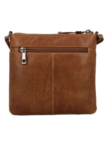 HIDE & STITCHES Leder-Umhängetasche in Hellbraun - (B)20 x (H)18 x (T)1,5 cm