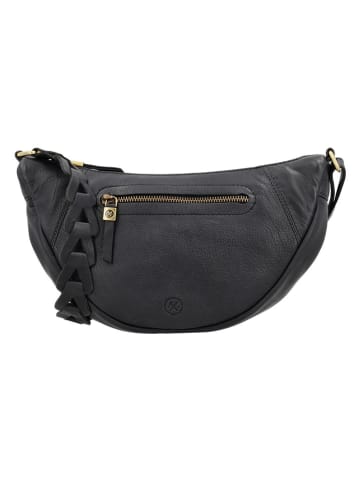 HIDE & STITCHES Leder-Brustbeutel in Schwarz - (B)31 x (H)17 x (T)9 cm