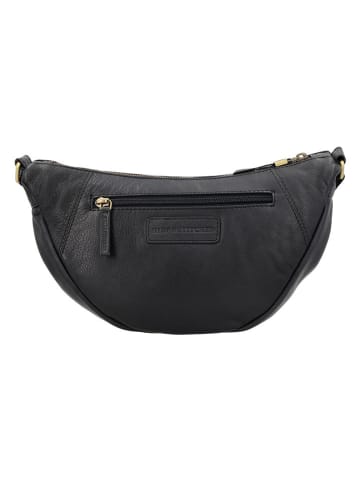 HIDE & STITCHES Leder-Brustbeutel in Schwarz - (B)31 x (H)17 x (T)9 cm