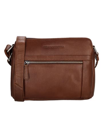 HIDE & STITCHES Leren schoudertas bruin - (B)20 x (H)26 x (D)8 cm