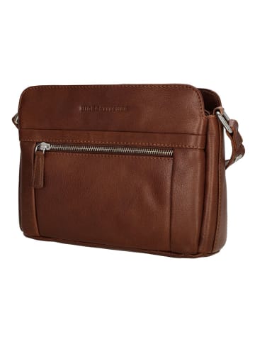 HIDE & STITCHES Leren schoudertas bruin - (B)20 x (H)26 x (D)8 cm