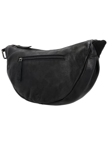 HIDE & STITCHES Leder-Brustbeutel in Schwarz - (B)32 x (H)17 x (T)10 cm