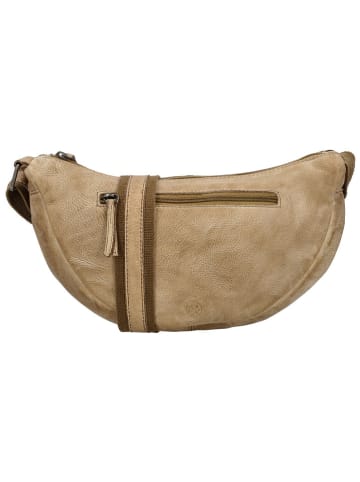 HIDE & STITCHES Leder-Brustbeutel in Beige - (B)32 x (H)17 x (T)10 cm