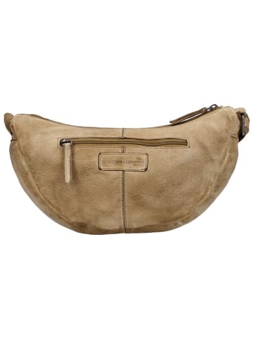 HIDE & STITCHES Leder-Brustbeutel in Beige - (B)32 x (H)17 x (T)10 cm