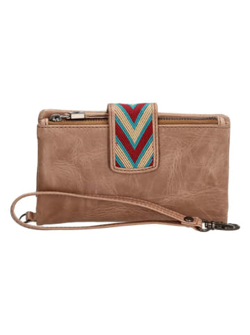 micmacbags Leder-Geldbörse in Hellbraun - (B)17 x (H)10 x (T)3 cm