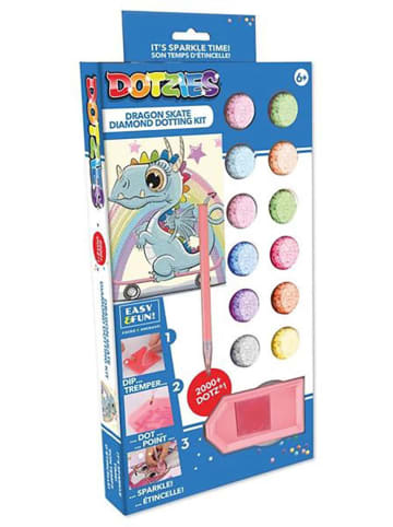 DOTZIES® Kreativset "Diamond Painting Drache auf Skateboard" - ab 6 Jahren