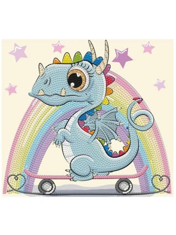 DOTZIES® Kreativset "Diamond Painting Drache auf Skateboard" - ab 6 Jahren