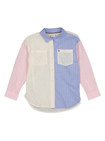 Tommy Hilfiger Bluse in Rosa/ Hellblau/ Creme