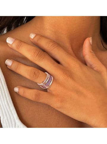 DI GIORGIO Rosévergulde ring met edelstenen
