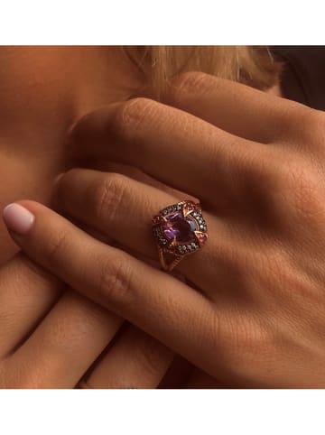 Les Petites Précieuses Rosévergulde ring met edelstenen