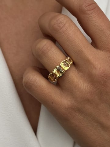 Les Petites Précieuses Vergulde ring met edelstenen