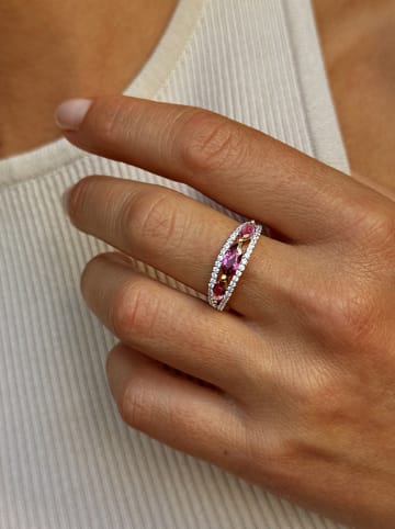 Les Petites Précieuses Vergulde ring met edelstenen