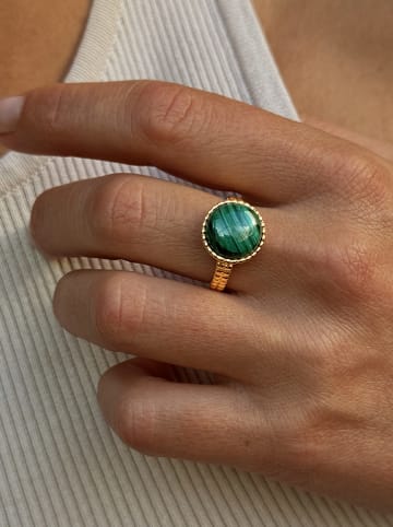 Les Petites Précieuses Vergulde ring met edelsteen