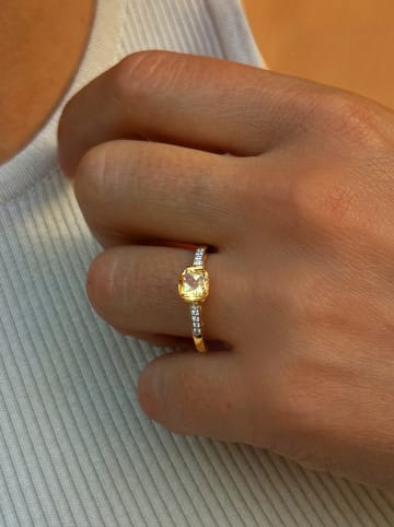 Les Petites Précieuses Vergulde ring met edelstenen