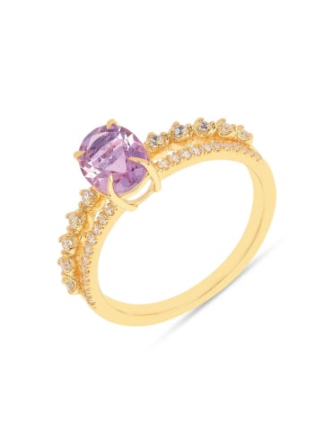 Les Petites Précieuses Vergold. Ring mit Edelsteinen