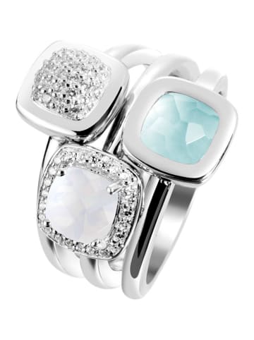 Les Petites Précieuses Silber-Ring mit Edelsteinen
