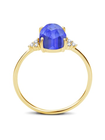 Les Petites Précieuses Pozłacany pierścionek z cyrkoniami i kwarcem