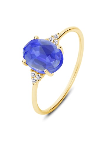 Les Petites Précieuses Vergulde ring met edelstenen