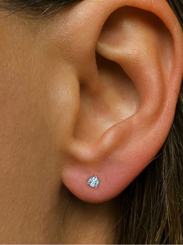 Les Petites Précieuses Zilveren oorstekers met edelstenen
