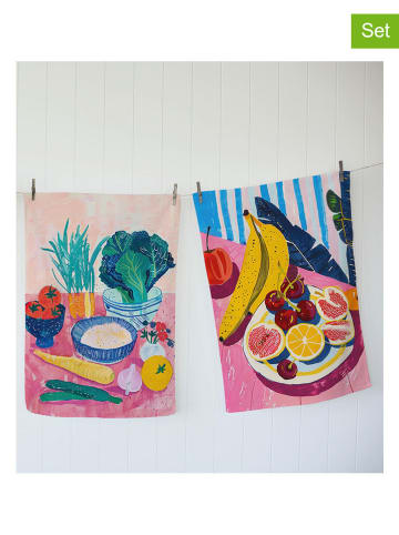 Madre Selva Ściereczki (2 szt.) "Kitchen" ze wzorem do naczyń - 70 x 50 cm