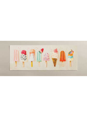 Folkifreckles Chodnik kuchenny "Ice Cream" w kolorze kremowym ze wzorem - 136 x 55 cm