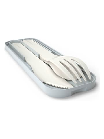 Monbento 4tlg. Set: Besteck in Creme/ Hellgrau
