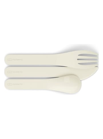 Monbento 4tlg. Set: Besteck in Creme/ Hellgrau