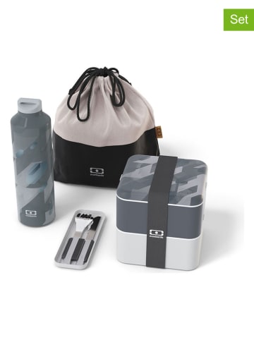 Monbento 7-delige lunchset "Graphic" grijs