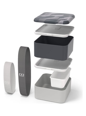 Monbento 7-delige lunchset "Graphic" grijs