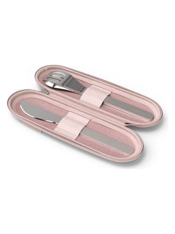 Monbento 4tlg. Set: Besteck in Rosa/ Silber